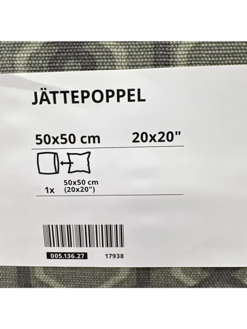 IKEA Jattepoppel Pillow Covers Pair 20x20 Geometric Mod Gray Green
